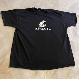 Washington State Cougars ASWSUTC‎ Black T-Shirt 2XL Custom Ink NCAAA Workout Tee